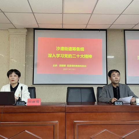 沙澧街道筹备组开展“党的二十大精神”进课堂党课培训活动