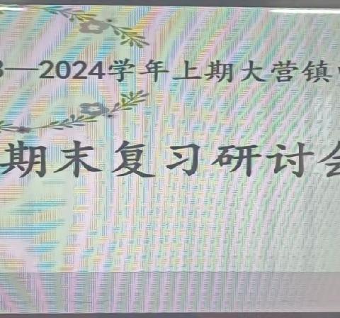 “复”之有道 “习”之有效--陕州区大营镇中心校英语期末复习研讨活动纪实