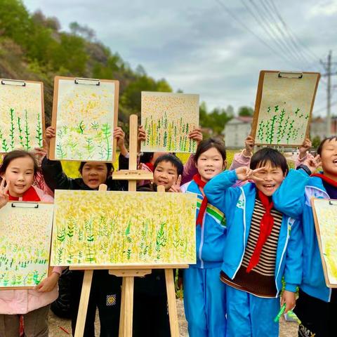 铜钹山石溪完小开展校本课程《四季石溪》户外研学写生活动