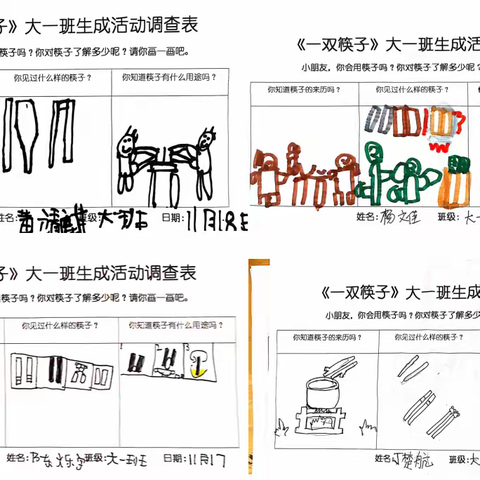 荆山桥幼儿园大一班11月生成课程《一双筷子》