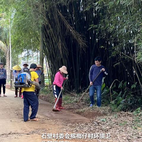 蓬莱镇石壁村委会开展人居环境卫生整治活动