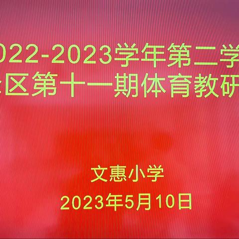 “教”无涯，“研”不尽 ——安阳市文峰区2022-2023学年第二学期第十一期体育教研