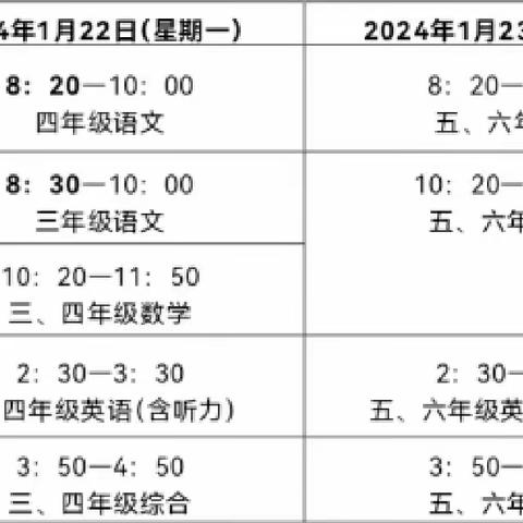 崇仁县石庄乡中心小学2023——2024学年度第一学期期末安排及假期安全提示