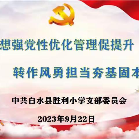 【胜利·党建】抓思想强党性优化管理促提升  转作风勇担当夯基固本谋发展——胜利小学党支部迎接督查组党建工作检查