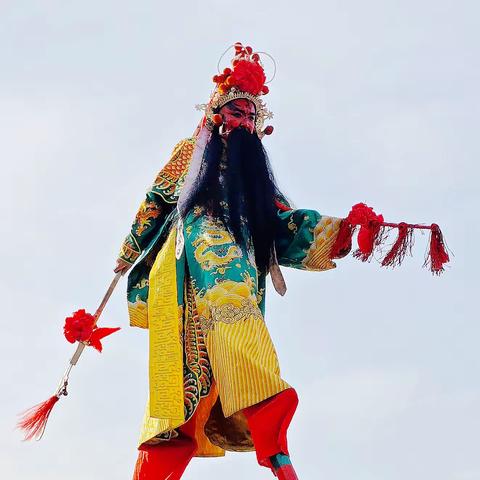 小林子醉关公高跷队呼和浩特二月二展演纪实﻿