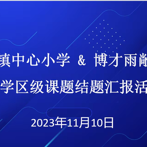 深耕细研展成果，专家引领促提升——雨敞坪镇中心小学&博才雨敞坪学校区级课题结题汇报活动