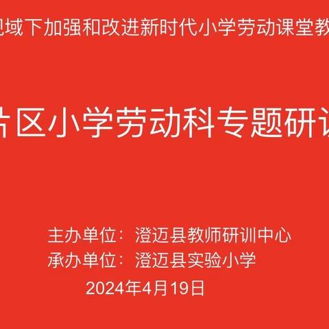 澄迈县金江片区小学劳动学科片区教研活动——实验小学场