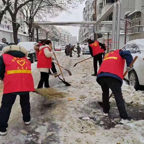 殷都区农业农村局：白雪更映“志愿红” 扫雪除冰我先行