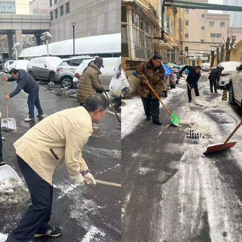 闻雪而动 浴“雪”奋战——胜利北街第一社区开展扫雪铲冰志愿活动