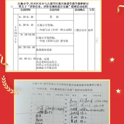 深耕细研齐成长 共谱课堂新篇章 ——匡衡小学、经开区实小与古邵学区教共体课堂教学观摩研讨暨关于“评价任务、评价量规的设计实施”联研活动