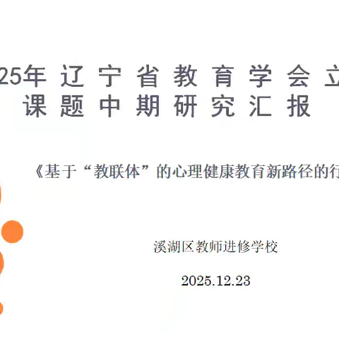 深耕“心”路径 蓄力新成长——课题《基于“教联体”的心理健康教育新路径的行动研究》 中期汇报纪实