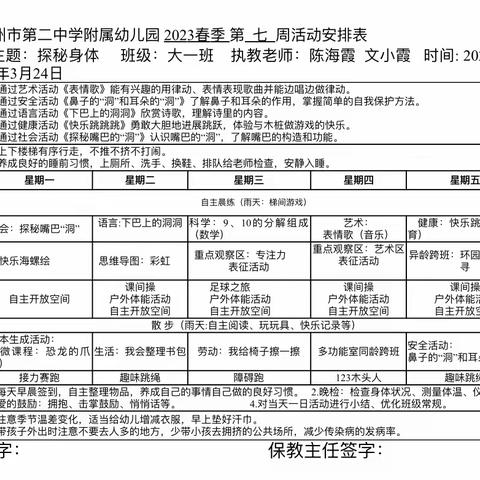 钦州市第二中学附属幼儿园大一班3月课程故事