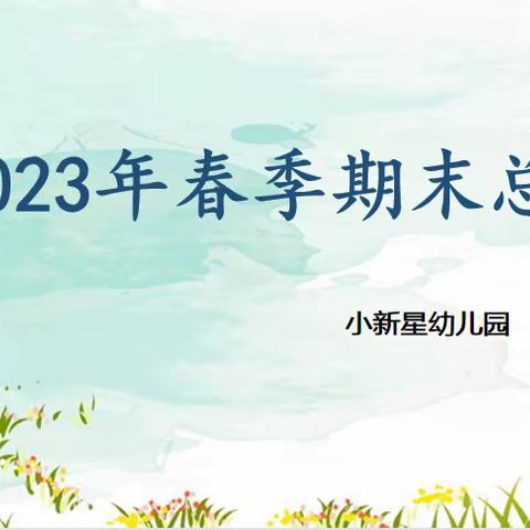 【以终为始·见行更远】——小新星幼儿园2023年期末总结大会