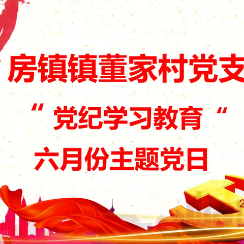 房镇镇董家村党支部开展2024年6月份“党纪学习教育”的主题党日