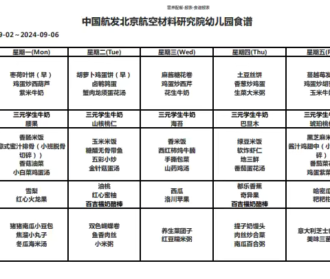 开学第一餐——航材院幼儿园