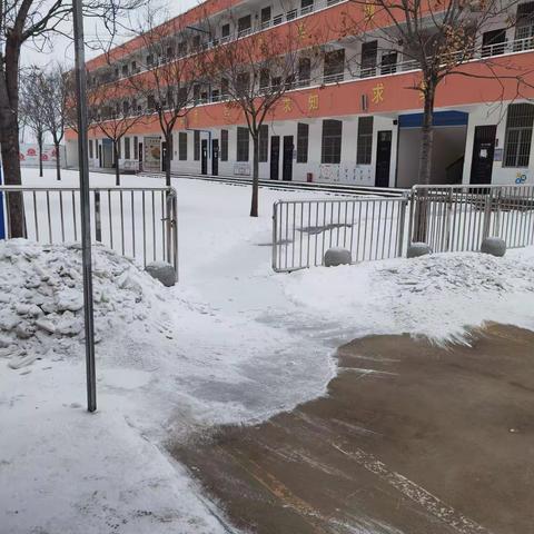瑞雪纷飞洒校园，扫雪除冰迎学子