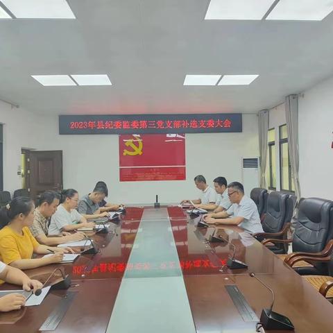 县纪委监委第三党支部召开支部委员补选党员大会