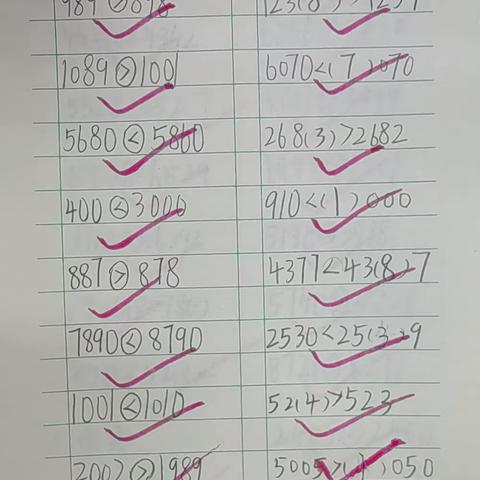 咸阳王敏寄宿学校二年级数学作业阶段展示