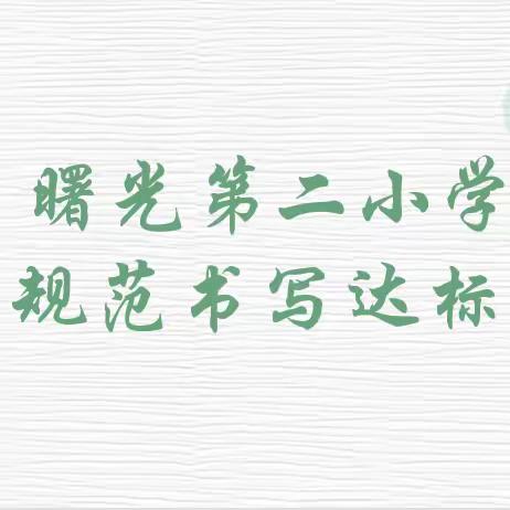 笔墨凝书香  书写展风采———曙光第二小学规范书写达标测试