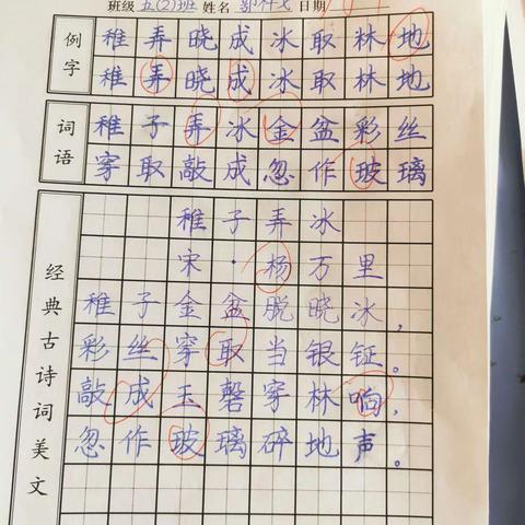 美在笔墨间——林州市第二实验小学五（2）班书写展示