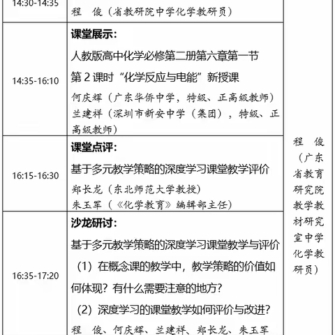 学习基于多元教学策略的深度学习课堂教学与评价（嘉应中学化学科组）