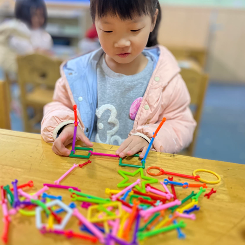 驻马店市驿城区慧慧幼儿园大班区域活动观察记录——《百变积木棒、拼搭超能力》