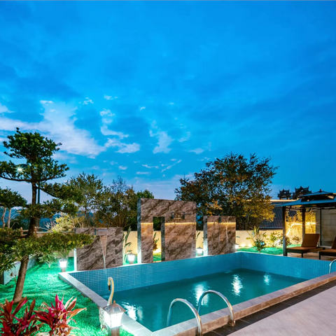 清远熹乐谷「3街1栋」轻奢风豪华山景4房7床全套间泳池温泉泡池别墅