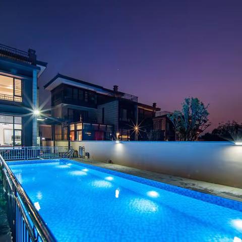 清远熹乐谷「3街7栋」7房10床山顶超大花园泳池别墅🏡桌球、碳火烧烤、麻将、温泉池、独立KTV包厢