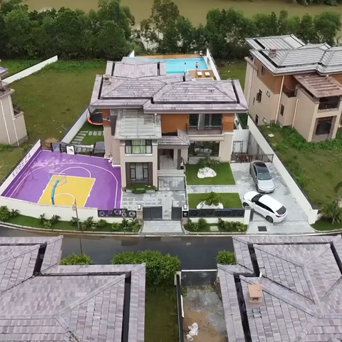 清远熹乐谷【13街2号】网红无边超大泳池7房13床|私家温泉、篮球场、亲子足球场、双滑梯、蹦蹦床、秋千