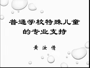 记融合教育高质量发展系列讲坛——普通学校特殊儿童的专业支持