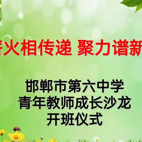 薪火相传递，聚力谱新篇—邯郸市第六中学青年教师沙龙活动纪实