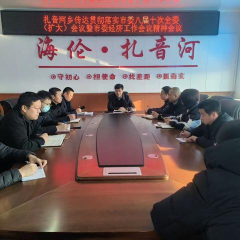 扎音河乡传达贯彻中共海伦市委八届十次全委(扩大)会议暨市委经济工作会议精神