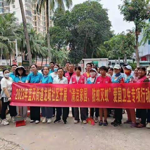 美兰区蓝天街道开展“清洁家园、防蚊灭蚊”爱国卫生百日专项行动