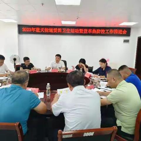 蓝天街道爱国卫生运动暨登革热防控工作推进会