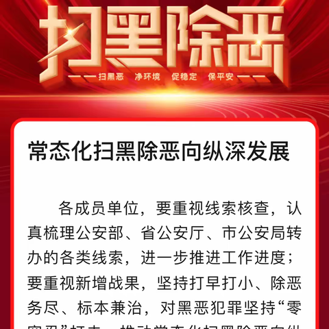 常态化扫黑除恶向纵深发展