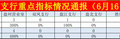 盘州支行重点业务发展情况-六月第三周