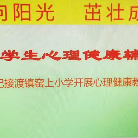 心向阳光  快乐成长                                              ——记接渡镇窑上小学开展心理健康教育讲座