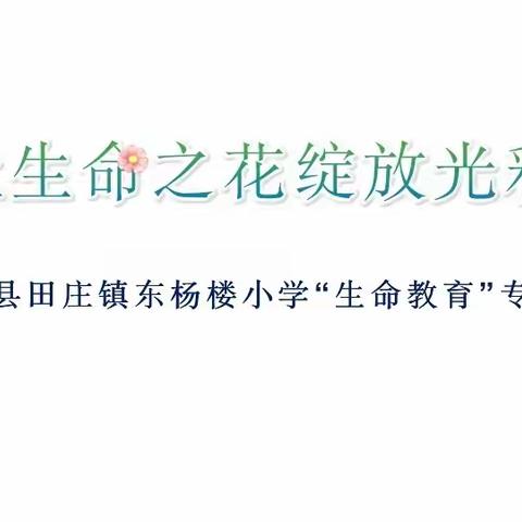 让生命之花绽放光彩——巨野县田庄镇东杨楼小学心理健康系列活动之“生命教育”主题班会