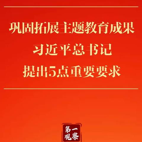 巩固拓展主题教育成果，习近平总书记提出5点重要要求