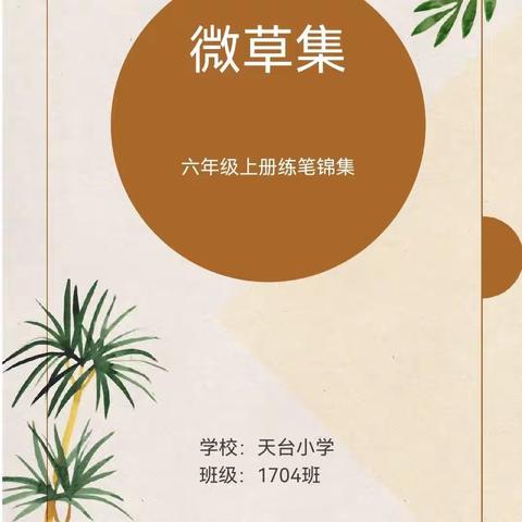 《微草集》---六年级上册练笔锦集                天台小学1704班