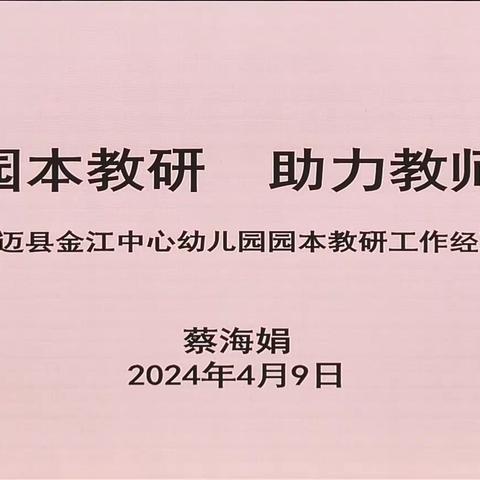 金江中心幼儿园——教研分享