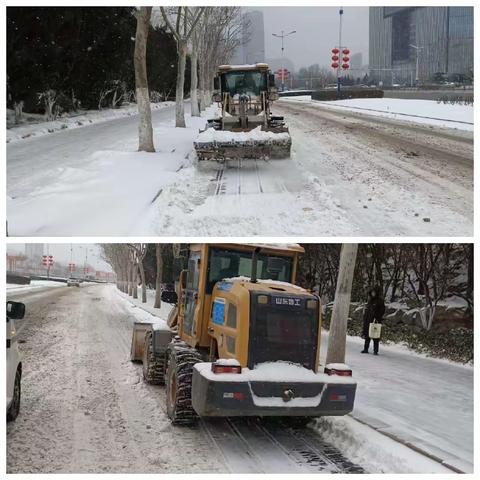 抗击大雪，城管人在行动。