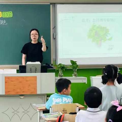 白家庄小学本部南校科任综合组教研新风采——郭明老师《观察植物》课堂，多维度感官体验助力学生探索自然