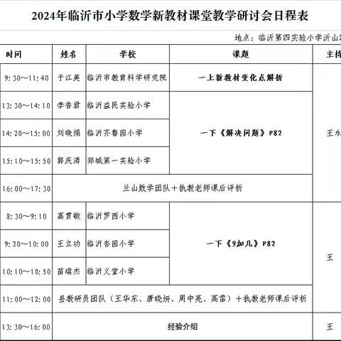 【全环境立德树人】临沂市小学数学新教材课堂教学研讨会