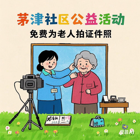 “定格幸福·温暖夕阳”——茅津社区联合真爱摄影免费为老年人拍摄证件照公益活动