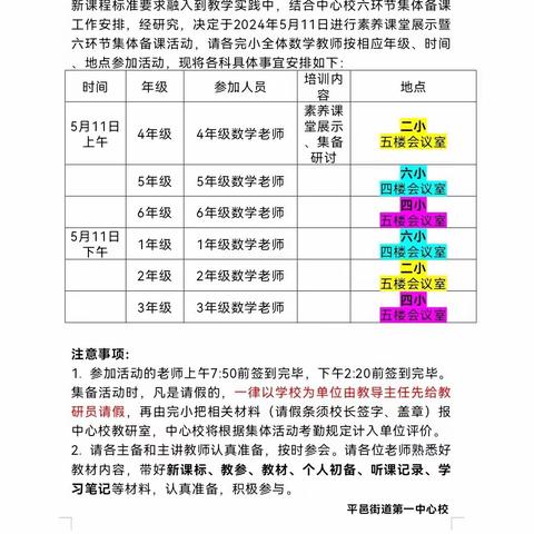 携手集备共交流、凝聚智慧促成长——平邑街道第一中心校一年级数学集体备课活动