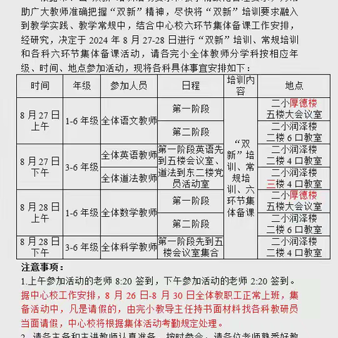 新学期 新开始 “双新”培训正当时——平邑街道第一中心校二年级数学集体备课活动