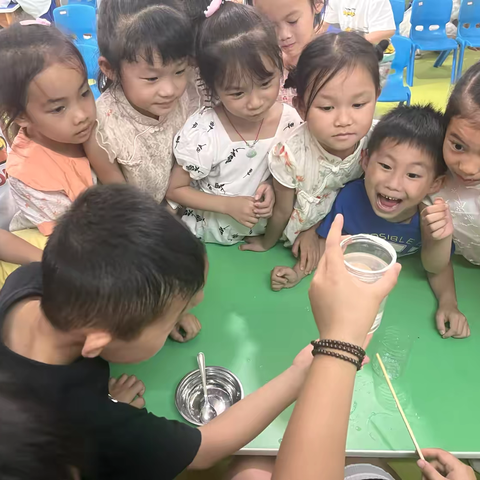 银海立达幼儿园大大二班科学小实验《鸡蛋的沉浮》