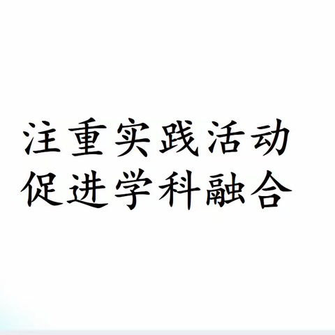 注重实践活动  促进学科融合