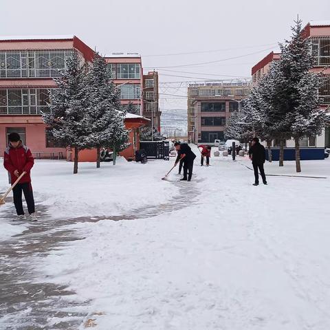 冬日暖人心，扫雪我先行